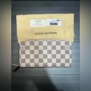 Louis Vuitton Damier Azur Zippy Wallet | Box + Dustbag | COA